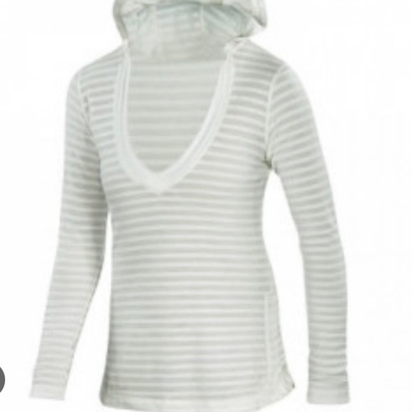 ibex Tops - Ibex shadow stripe pullover wool blend hoodie
